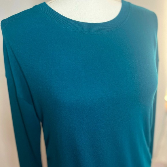 Athleta coastal teal nirvana modal drishti ruched sweater women’s size XS - Picture 2 of 7
